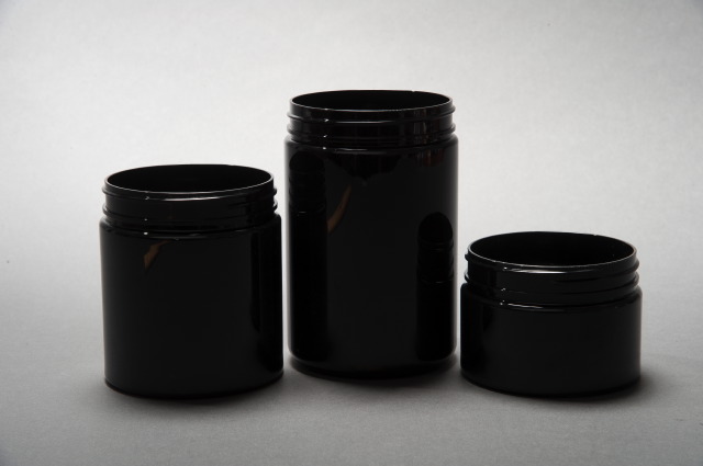 6oz / 188ml Black PET Wide Mouth Jar 