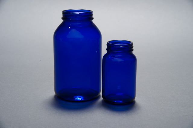 950cc Cobalt Blue Glass Wide Mouth Round Packer